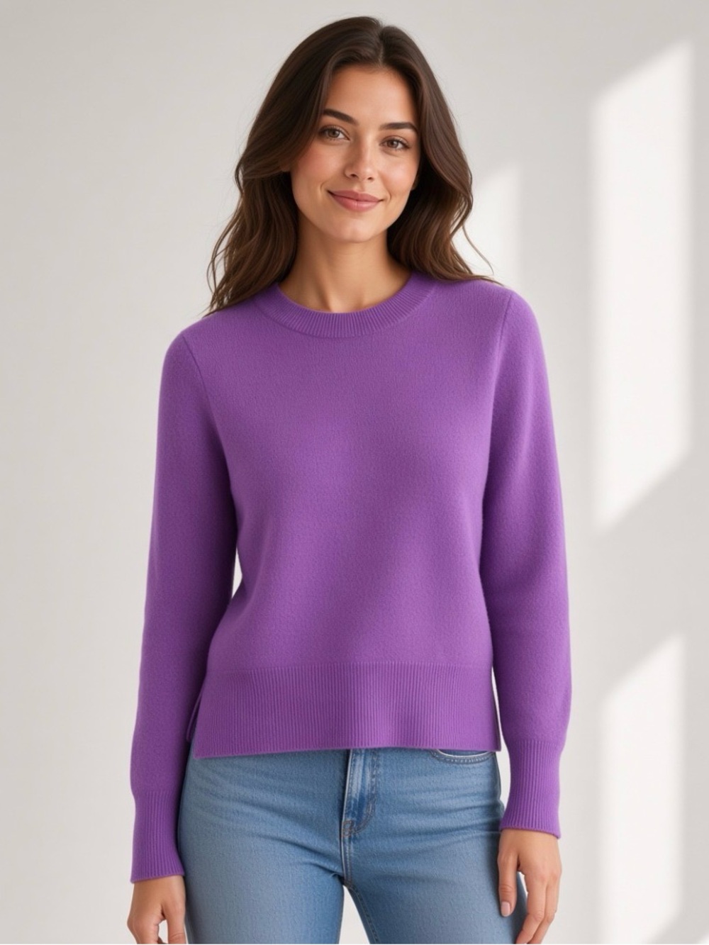 J. Crew Lavender 100% Cashmere Crewneck Cashmere Sweater